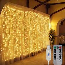 1pc Curtain Light, LED Fairy Lights With Remote Control, 8 Modes, USB Powered, Suitable For Bedroom Window Indoor String Lights, Christmas, Party, Wedding, Holiday Lighting Decoration - USB Curtain Light - View 10