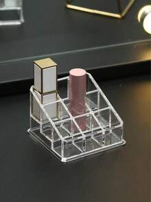9-Slot Transparent Lipstick Storage Box, Stackable Fish-Shaped Lipstick Tower, Lip Gloss Organizer, Suitable For Lipstick/Cosmetics Storage And Vanity Display, Jewelry Box, Storage Bag, Makeup Brush Holder, Women's Gift, Christmas Gift - Clear - View 1