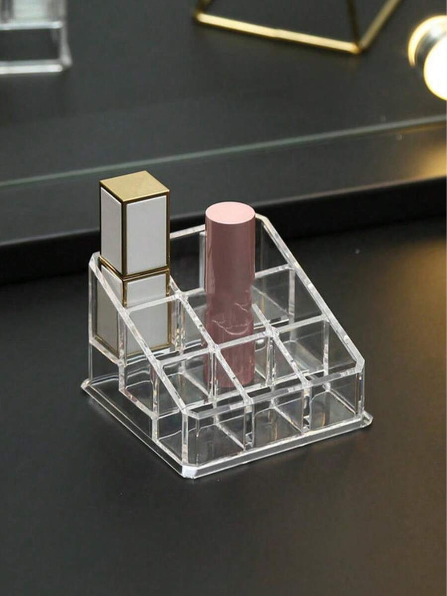 9-Slot Transparent Lipstick Storage Box, Stackable Fish-Shaped Lipstick Tower, Lip Gloss Organizer, Suitable For Lipstick/Cosmetics Storage And Vanity Display, Jewelry Box, Storage Bag, Makeup Brush Holder, Women's Gift, Christmas Gift - Clear - View 1
