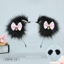 1pc Cute Realistic Animal Ear Hair Accessory With Tail, Cosplay Accessory, Folded Ear Puppy Ears And Dog Tail Headband - A - View 8