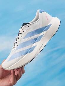 Adidas Men's Racing Running Shoes With Anti-Torsion Midsole Technology Professional Road Running Training Shoes - Black/White/Blue - View 8