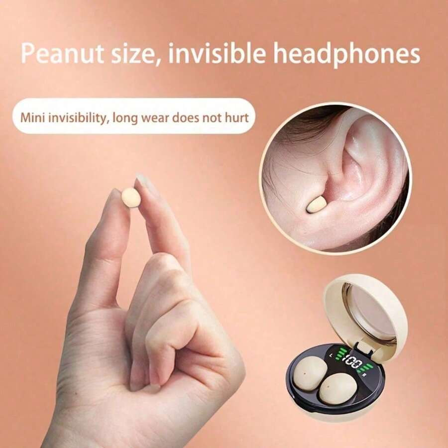 1pc New Ultra-Small Invisible Wireless Bluetooth Earphone, Ultra-Long Standby, With Microphone, Unisex