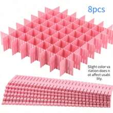 Drawer Dividers, Adjustable Drawer Organizer, Suitable For Socks, Underwear, Bras, Cosmetics, Bedroom Office Storage - Pink - View 12