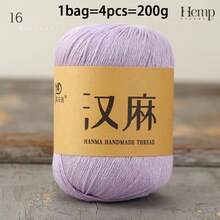 CHARM ELVES 4pcs Short Sleeve Linen Woven Handmade DIY Material Kit, Summer Yarn Crochet Scarf Thread Shawl Sweater Yarn DIY Crochet Scarf Sweater Shawl Short Sleeve - 200g/4pcs - View 17