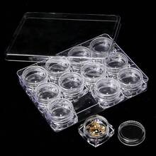 1pc Transparent Plastic 12-Compartment Storage Box, Suitable For Nail Accessories, Dried Flowers & Glitter, Multi-Functional Small Round Bottle Organizer, Large Capacity Jewelry Container, Clear Design Nail Organizer Box. - Multicolor - View 3