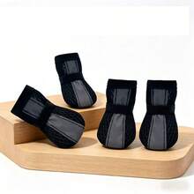 1 Set 4pcs Pet Mesh Shoes, All-Season Outdoor Foot Protection Dog Shoes - Black - View 7