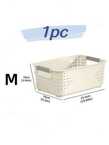 1/2pcs Plastic Storage Basket, Kitchen Storage Bin, Small Food Storage Box With Handle, Household Organizer Box For Kitchen Cabinets, Desktops, Countertops, Bedrooms, Bathrooms, Wide Shallow Storage Box For Fruits, Bread, Ginger, Garlic, Snacks And Picnic, Desktop Clutter Storage Bucket - View 13