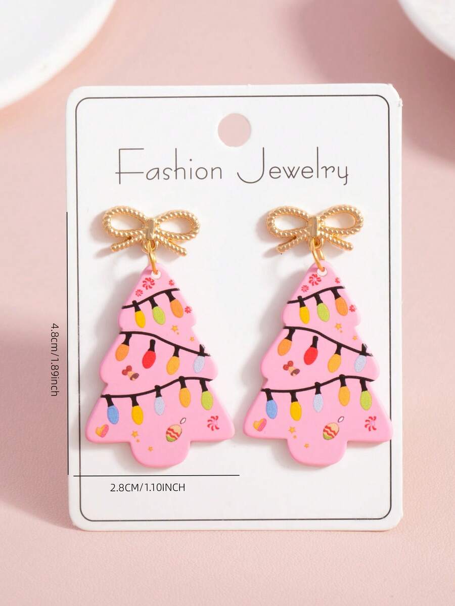 1對萬聖節吊墜耳環,趣味可愛俏皮設計,聖誕節、感恩節、萬聖節派對耳環,新年耳環 - 彩色 - 查看 1
