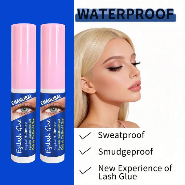 False Eyelash Adhesive Super Strong Hold 48 Hours Long Lasting Eyelash Glue, Latex-Free, Waterproof Non-Irritating, Quick Drying, With Brush-In Eyelash Beauty And Personal Care Suitable For Self-Use Eyelashes (White, 5g/0.17oz/1pc)