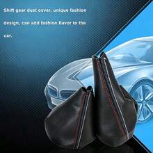 Gear Shift Knob Cover And Handbrake Lever Cover Made Of Artificial Leather For BMW E30 E36 E34 E46 Z3 Manual Transmission - A - View 2