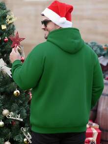 Men's Plus Size Casual Comfortable Christmas Print Hoodie Sweatshirt, Autumn/Winter - Multicolor - View 2