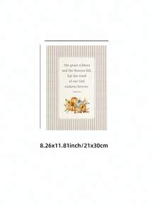 1pc Frameless Christian Fall Pumpkin Striped Isaiah Verse Wall Art Dorm Gift - Multi-color - View 13