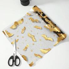 1件蜘蛛網網格桌旗，萬聖節風格，適用於萬聖節裝飾與活動佈置，餐桌裝飾，節日慶祝用品 - 金色 - 查看 2