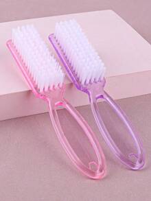 5/1pc Nail Cleaning Brush, Long Handle Multi-Function Brush, (Slight Color Difference Does Not Affect Use) - Multicolor - View 2