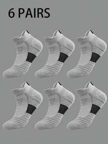 1/3/6 Pairs Thick Sports Short Socks For Men, Moisture-Wicking Tennis, Badminton, Running, Basketball Socks, Fall - Multicolor - View 17