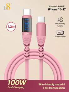 D8 USB C 轉 USB C 數據線 100W/5A PD 快充線，附 LED 顯示螢幕，相容 IP 16/15 Max/13/15Pro/Galaxy S23 S23+ S23 Ultra S22 S22+ S22 Ultra S21/ S21+/ S21 Ultra S20/ S20+/ S20 Ultra Note 20/ 20 Ultra Note 10/ Note 10 Plus A90 A80 A72 A71 A70 - 彩色 - 查看 15