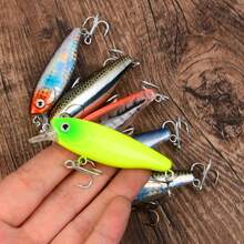 6pcs Sinking Minnow Lure Set, Bionic Hard Bait With Double Treble Hooks, Freshwater Bass And Perch Fishing Lure Combo - Multicolor - View 6