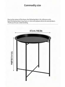 Nordic Metal Iron Round Tray Side Table, Waterproof Detachable Bedside Cabinet, Foldable Round Decorative Table, Modern Minimalist Small Coffee Table, Foldable Table Legs, Suitable For Living Room And Bedroom, Outdoor Garden Side Table Coffee Table - Multicolor - View 7