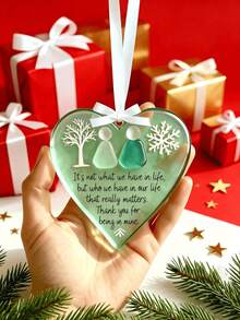 1/3pcs Heart-Shaped Acrylic Friendship Pendant, Bohemian 2D Flat Inspirational Text Charm, Home Decor, Room Decoration, Women's Gift, Meaningful Best Friend Keepsake, Birthday Gift, Backpack & Car Rearview Mirror Hanging Ornament, Wedding & Valentine's Day Pendant, Back To School Essential - Multicolor - View 7