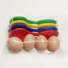 1 Set Balance Spoon Egg Carrier Prop Kit, Colorful Plastic Egg Spoon With Realistic Eggs, Balance & Focus Training Interactive Toy, Outdoor Team Building Fun Competition Equipment, Party Interactive Teaching Aid, Fun Challenge Activity Accessory - A - View 9