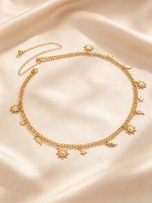 1/3 Pcs Waist Chain For Body Multi Layer Chain Belts For Women Girls Summer Beach Jewelry Halloween Adjustable - Gold - View 8