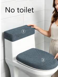 Stretch Toilet Cover, Toilet Seat Cover And Tank Cover, Elastic Fabric Toilet Cover Set, Suitable For Bathroom Toilets, Easy To Install, Machine Washable, Suitable As A Gift For Friends, Family, Teachers, Back To School Gift, Teacher's Day Gift - Multicolor - View 15