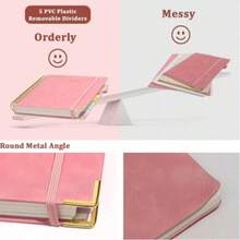 1pc Premium Hardcover Spiral Notebook, 300 Pages 5-Section Design With Removable Tabs, Large Capacity B5/A5 Lined Notepad, Student Learning Office Record Book, Essential Back To School Stationery - Multiple Styles - View 5
