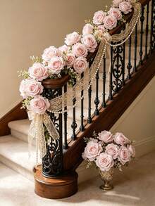 10 Artificial Rose Flower Heads, Made Of Cotton Roses. Suitable For DIY Handmade Floral Arrangements. Home Decor Photography Props. Realistic And Durable Artificial Flower Decorations, Suitable For All Seasons - Perfect For Outdoor, Living Room, Family Gatherings, Etc., Multi-Functional Floral Decor | Exquisite Petal Design | Durable Artificial Flowers, Floral Decorations, Flower Arrangement - Baby Pink - View 4