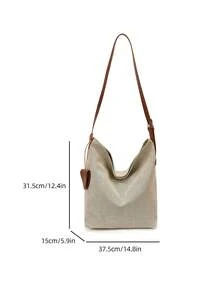 BAILEE Tas bahu kasual minimalis dengan kombinasi warna, dilengkapi pengait untuk menggantung topi, tali bahu yang dapat disesuaikan, cocok untuk dipadukan dengan berbagai pakaian, dan juga pilihan hadiah yang bagus. - MultiWarna - View 13