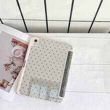 奶油棕星形圖案 Y 型折疊多角度平板保護殼，蕾絲裝飾透明硬背翻蓋，適用於 iPad 10 代 10.9 吋 2022 智能保護殼/Air 13(M3 2025)/Air 11(M3 2025)/11(A16 2025)/適用於 Galaxy S9/S7/S10+/適用於 Galaxy Tab S6 Lite 10.4 吋/適用於 Matepad - 彩色 - 查看 5