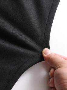 Women Thermal Lined Sweatpants Wide Leg High Waisted Drawstring Pants With Zipper Pockets Casual Loose Fit Lounge Trousers - Black - View 6