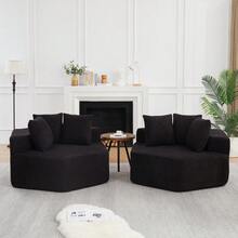 Negro + Chenilla + Espuma + Muelles + 2 plazas + Moderno