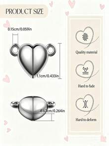 30pcs Heart-Shaped Magnetic Clasp Connectors, Jewelry Making Accessories For DIY Necklace, Bracelet, Wholesale - Love - View 4