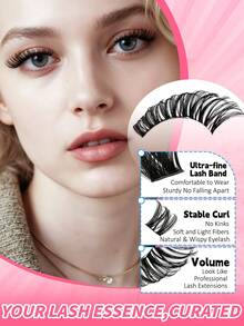 Himirell 168片 C捲漫畫感仙女簇裝假睫毛 混長 8-18mm 纖細自然款 柔軟舒適 DIY 個別簇裝假睫毛 易佩戴 可重複使用 適合日常妝容 - C - 查看 4