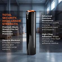 Extra Large Roll High Quality Black Stretch Film, High Toughness Puncture Resistant, Strong Stretchability, High Adhesion, Tight Wrapping Without Loosening, Can Fix Goods To Prevent Scattering And Bumping, Suitable For Industrial Packaging, Moving Packaging And Other Covering Wrapping Film, Waterproof, Dustproof, Stain-Resistant - 50cm*860ft - View 3