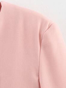 ACKCER Women's Fall & Winter V-Neck Blazer, Commute Versatile Loose Fit Jacket - Pink - View 8