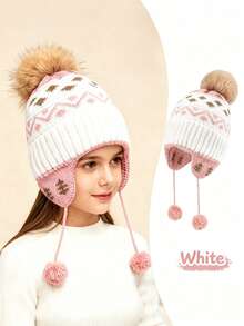 New Autumn/Winter Children's Knitted Beanie, Casual Ear-Flap Jacquard Hat, Suitable For Boys And Girls To Wear In Autumn/Winter - Multicolor - View 2