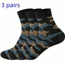 3 Pairs Camouflage Style Men's Sports Mid-Calf Socks - Multicolor - View 11