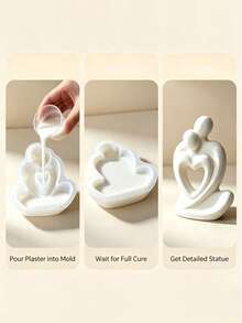 Abstract Hugging Couple Silicone Mold, DIY Mould For Candle Gypsum Ornament Epoxy Resin Handcraft - Multicolor - View 8