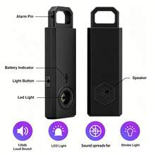 Rechargeable 130dB Personal Safety Alarm With LED Light, Vibration Sensor, Portable Alarm, USB-C Charging, Suitable For Women, Teens, Seniors - A - View 4