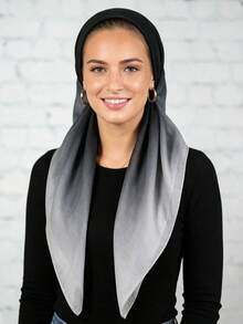 1PC Women's Gradient Color Elastic Headscarf Instant Hijab, New Convenient Printed Headscarf, Fashion Gradient Tie Dye Print Slouchy Headscarf Hijab Scarf, Easy To Wear Casual Versatile Suitable For Daily - Multicolor - View 3