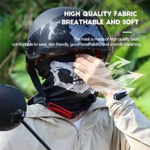 LOTANK 1Pack Multifunctional Seamless Tube Scarf Skull Pattern Face Mask, Breathable Neck Cover For Motorbike Riding Camping Running Halloween Party - Multicolor - View 2
