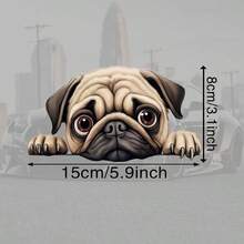 Cute Cartoon Dog Car Stickers, Vinyl Decals For Glass, Metal, Plastic And Ceramic Surfaces, Glossy Finish. Fun And Creative Motorcycle Accessories, Self-Adhesive Animal Theme - 1pc - View 4