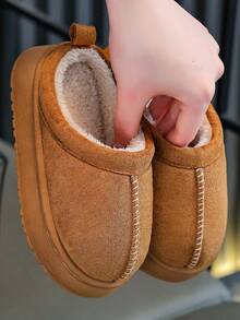 Kids Slippers Autumn/Winter New Minimalist Versatile Fashion Patchwork Boys & Girls Indoor Soft Sole Comfortable - Khaki - View 5