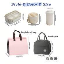 1pc Beige Bento Box With Utensils, Microwave Adult Lunch Box, 3-Compartment Food Storage Container, Insulated Lunch Bag, Stackable Leak-Proof Lunch Box - View 8