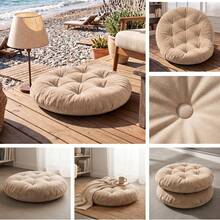 Ultra-Comfortable Round Seating Cushion - 40x40 Cm Fluffy Style - Apricot - View 2