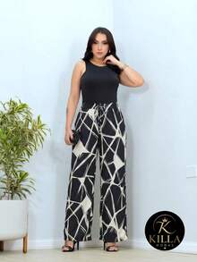 Women Pants - Graphic Black - View 1