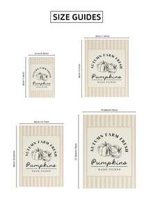 1pc Frameless Striped Pumpkin Fall Cottagecore Wall Art Print, Rustic Vintage Dorm Bedroom Party Decor, Back To School Gift - Multi-color - View 8