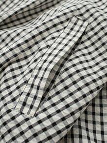 Women's Stand Collar Long Sleeve Plaid Flight Jacket - Multicolor - View 8