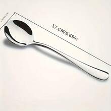 8-Piece Stainless Steel Spoon Set, Round Spoon, Dessert Spoon, Yogurt Spoon, Mirror Polished, Dishwasher , Suitable For Soups, Salads, And Cereal - The Perfect Choice For Homes, Kitchens, Parties, And Restaurants - View 3